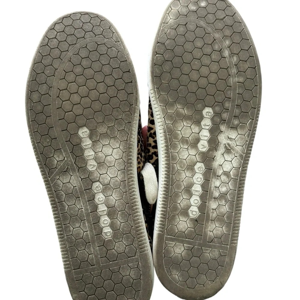 DOLCE VITA Dark Leopard Calf Leopard Nino Lace Up Sneaker SZ: 7 - Picture 5 of 6